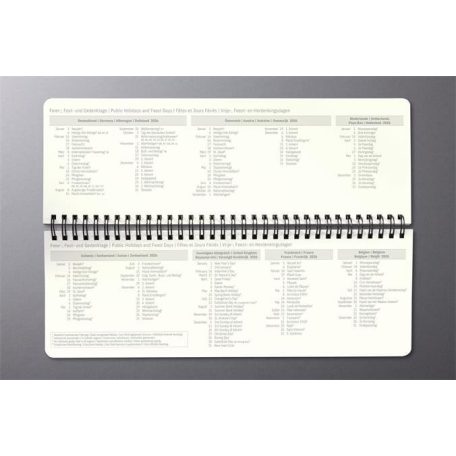 SIGEL Naptár, asztali, álló, 2027, 300x143x18 mm, SIGEL "Conceptum", fekete
