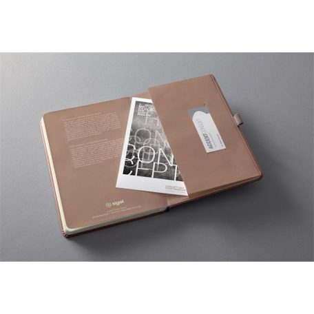 SIGEL Jegyzetfüzet, exkluzív, A5, vonalas, 97 lap, keményfedeles, SIGEL "Conceptum", pink metál