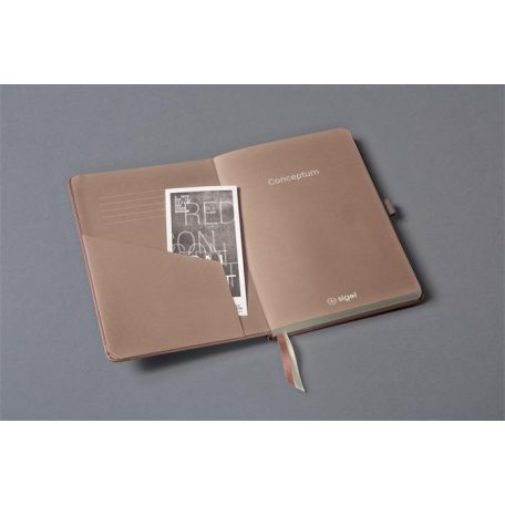 SIGEL Jegyzetfüzet, exkluzív, A5, vonalas, 97 lap, keményfedeles, SIGEL "Conceptum", pink metál