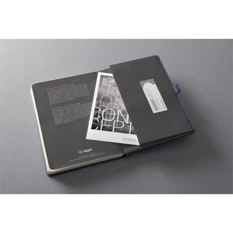 SIGEL Jegyzetfüzet, exkluzív, A5, vonalas, 97 lap, keményfedeles, SIGEL "Conceptum", szürke metál