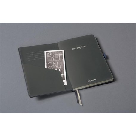 SIGEL Jegyzetfüzet, exkluzív, A5, vonalas, 97 lap, keményfedeles, SIGEL "Conceptum", szürke metál
