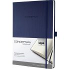 SIGEL Jegyzetfüzet, exkluzív, A4, kockás, 97 lap, keményfedeles, SIGEL "Conceptum", éjkék