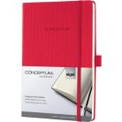 SIGEL Jegyzetfüzet, exkluzív, A5, kockás, 97 lap, keményfedeles, SIGEL "Conceptum", piros