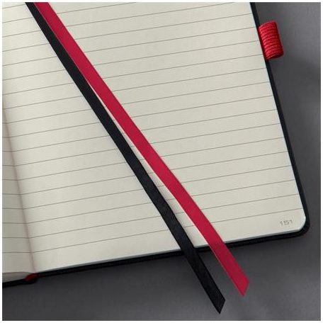 SIGEL Jegyzetfüzet, exkluzív, A4, vonalas, 97 lap, keményfedeles, SIGEL "Conceptum Red Edition", fekete-piros
