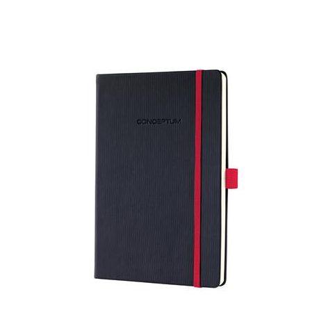 SIGEL Jegyzetfüzet, exkluzív, A5, kockás, 97 lap, keményfedeles, SIGEL "Conceptum Red Edition", fekete-piros