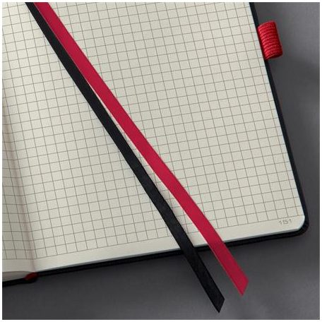 SIGEL Jegyzetfüzet, exkluzív, A5, kockás, 97 lap, keményfedeles, SIGEL "Conceptum Red Edition", fekete-piros