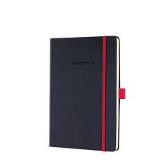   SIGEL Jegyzetfüzet, exkluzív, A5, vonalas, 97 lap, keményfedeles, SIGEL "Conceptum Red Edition", fekete-piros