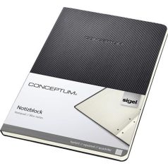   SIGEL Füzet, exkluzív, A5, kockás, 60 lap, keményfedeles, SIGEL "Conceptum", fekete