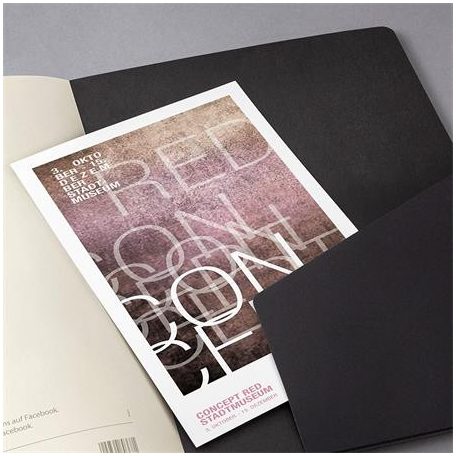 SIGEL Füzet, exkluzív, A5, kockás, 60 lap, keményfedeles, SIGEL "Conceptum", fekete