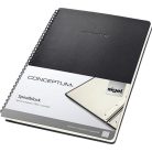 SIGEL Spirálfüzet, exkluzív, A4, kockás, 80 lap, keményfedeles, SIGEL "Conceptum", fekete