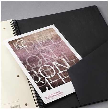 SIGEL Spirálfüzet, exkluzív, A4, kockás, 80 lap, keményfedeles, SIGEL "Conceptum", fekete