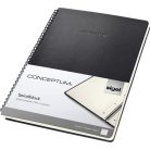 SIGEL Spirálfüzet, exkluzív, A4, vonalas, 80 lap, keményfedeles, SIGEL "Conceptum", fekete