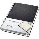 SIGEL Spirálfüzet, exkluzív, A5, kockás, 80 lap, keményfedeles, SIGEL "Conceptum", fekete