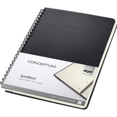   SIGEL Spirálfüzet, exkluzív, A5, kockás, 80 lap, keményfedeles, SIGEL "Conceptum", fekete