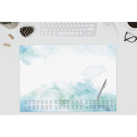 SIGEL Könyökalátét, 595x410 mm, 3 éves és heti tervezővel, SIGEL "Watercolor Sea"