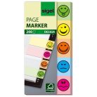 SIGEL Jelölőcímke, papír, 5x40 lap, 20x50 mm, SIGEL "Smile", vegyes szín