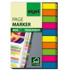 SIGEL Jelölőcímke, műanyag, 10x40 lap, 6x50 mm, SIGEL "Micro", vegyes szín
