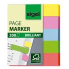 SIGEL Jelölőcímke, papír, 5x40 lap, 12x50 mm, SIGEL "Brilliant Mini", vegyes szín