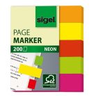SIGEL Jelölőcímke, papír, 5x40 lap, 12x50 mm, SIGEL "Neon Mini", vegyes szín