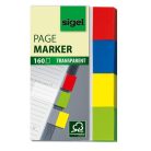 SIGEL Jelölőcímke, műanyag, 4x40 lap, 20x50 mm, SIGEL "Clear", vegyes szín