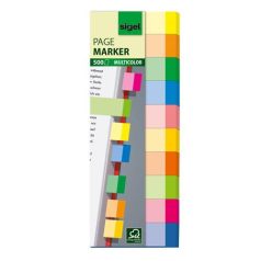   SIGEL Jelölőcímke, papír, 10x50 lap, 15x50 mm, SIGEL "Multicolor", vegyes szín