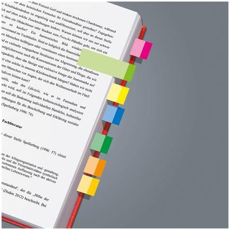 SIGEL Jelölőcímke, papír, 10x50 lap, 15x50 mm, SIGEL "Multicolor", vegyes szín