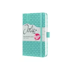   SIGEL Naptár, A6, heti, 2026, kemény borító, SIGEL "Jolie", aqua zöld