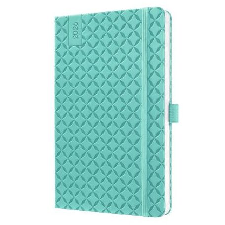 SIGEL Naptár, A5, heti, 2026, kemény borító, SIGEL "Jolie", aqua zöld