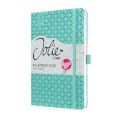   SIGEL Naptár, A5, heti, 2026, kemény borító, SIGEL "Jolie", aqua zöld