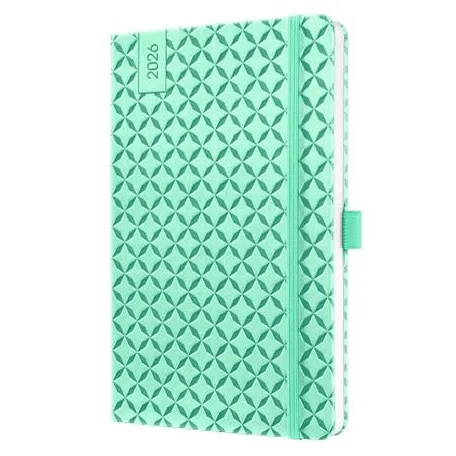 SIGEL Naptár, A6, heti, 2026, kemény borító, SIGEL "Jolie", menta zöld