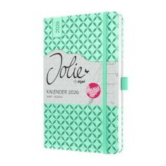   SIGEL Naptár, A6, heti, 2026, kemény borító, SIGEL "Jolie", menta zöld
