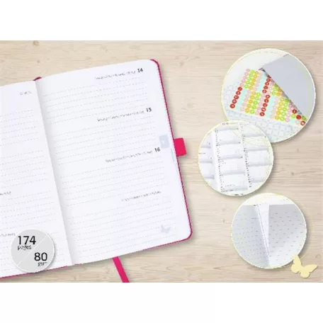 SIGEL Naptár, A6, heti, 2026, kemény borító, SIGEL "Jolie", menta zöld