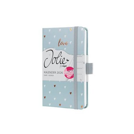 SIGEL Naptár, A6, heti, 2026, kemény borító, SIGEL "Jolie", Grey love
