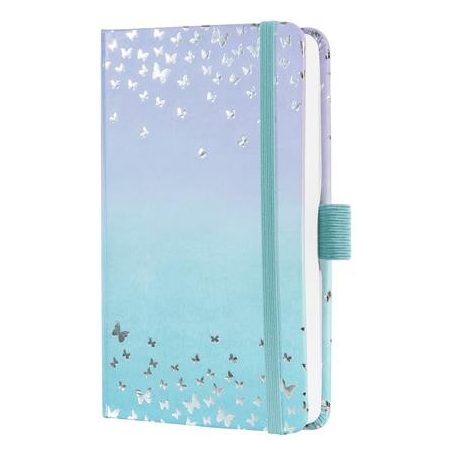 SIGEL Naptár, A6, heti, 2026, kemény borító, SIGEL "Jolie", Butterfly Confetti Sky