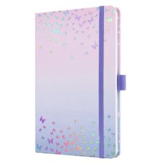   SIGEL Naptár, A5, heti, 2026, kemény borító, SIGEL "Jolie", Butterfly Confetti Candy