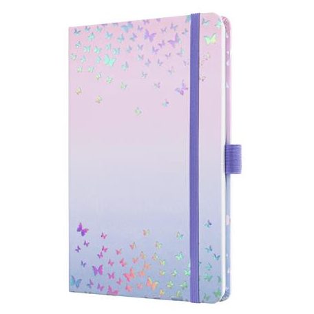 SIGEL Naptár, A5, heti, 2026, kemény borító, SIGEL "Jolie", Butterfly Confetti Candy