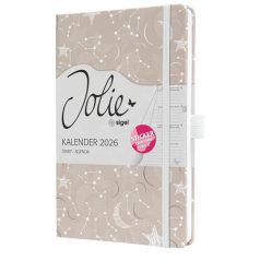   SIGEL Naptár, A5, heti, 2026, kemény borító, SIGEL "Jolie", Cosmic Fantasy Beige