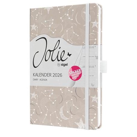 SIGEL Naptár, A5, heti, 2026, kemény borító, SIGEL "Jolie", Cosmic Fantasy Beige