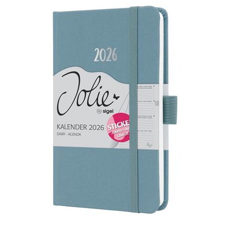 SIGEL Naptár, A6, heti, 2026, dombornyomott borító, SIGEL "Jolie", kobalt kék