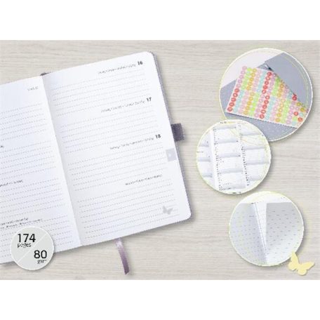 SIGEL Naptár, A6, heti, 2026, dombornyomott borító, SIGEL "Jolie", kobalt kék