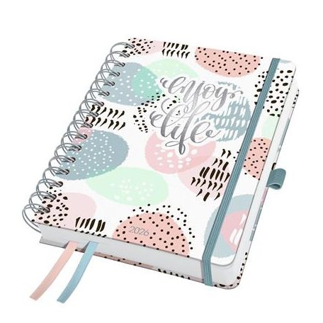 SIGEL Naptár, spirál, A5, heti, 2026, kemény borító, SIGEL "Jolie", Rose Inspiration