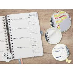   SIGEL Naptár, spirál, A5, heti, 2026, kemény borító, SIGEL "Jolie", Rose Inspiration