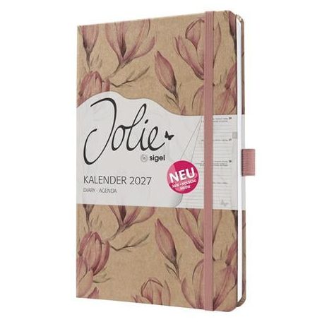 SIGEL Naptár, A5, heti, 2027, kemény borító, SIGEL "Jolie",  Magnolia Dreams