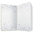 SIGEL Jegyzetfüzet, exkluzív, 135x203 mm, vonalas, 87 lap, keményfedeles, SIGEL "Jolie" Butterfly Confetti, lime