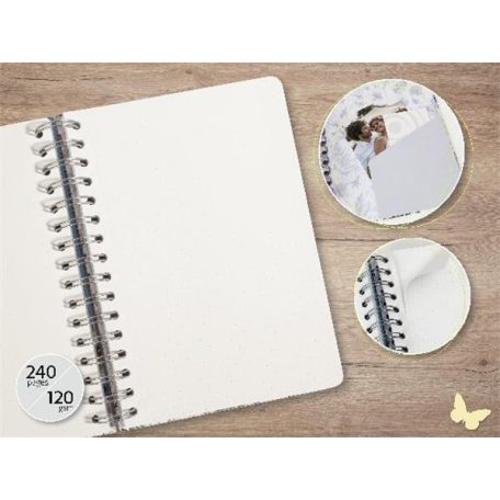 SIGEL Spirálfüzet, 168x215 mm, pontrácsos, 120 lap, keményfedeles, SIGEL "Jolie Ginko Harmony"