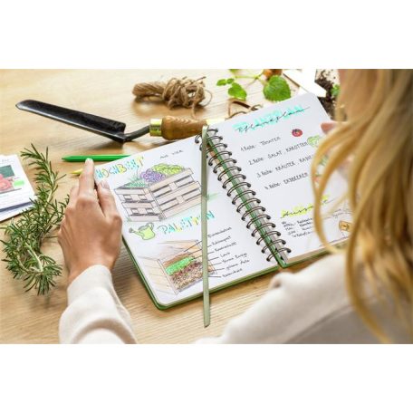 SIGEL Spirálfüzet, 168x215 mm, sima, 120 lap, keményfedeles, SIGEL "Jolie Garden Love"