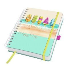   SIGEL Spirálfüzet, 168x215 mm, pontrácsos, 120 lap, keményfedeles, SIGEL "Jolie Summer Breeze"