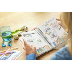   SIGEL Spirálfüzet, 168x215 mm, pontrácsos, 120 lap, keményfedeles, SIGEL "Jolie Summer Breeze"