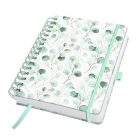 SIGEL Spirálfüzet, 168x215 mm, sima, 120 lap, keményfedeles, SIGEL "Jolie Eucalyptus Day"