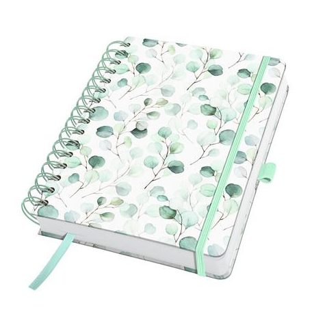 SIGEL Spirálfüzet, 168x215 mm, sima, 120 lap, keményfedeles, SIGEL "Jolie Eucalyptus Day"